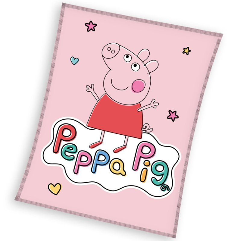 Carbotex Dětská deka Prasátko Peppa Veselá Pepina 110x140 cm