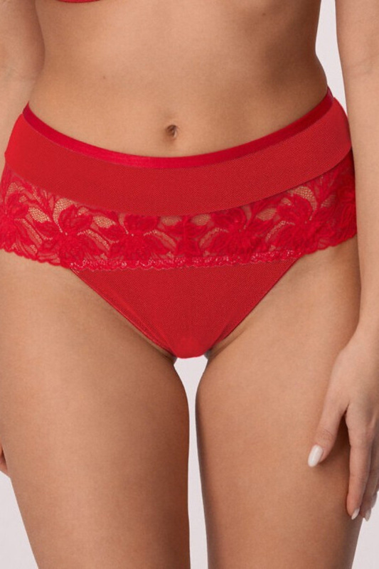 Vysoký spodní díl bikin Laura červený červená 2XL