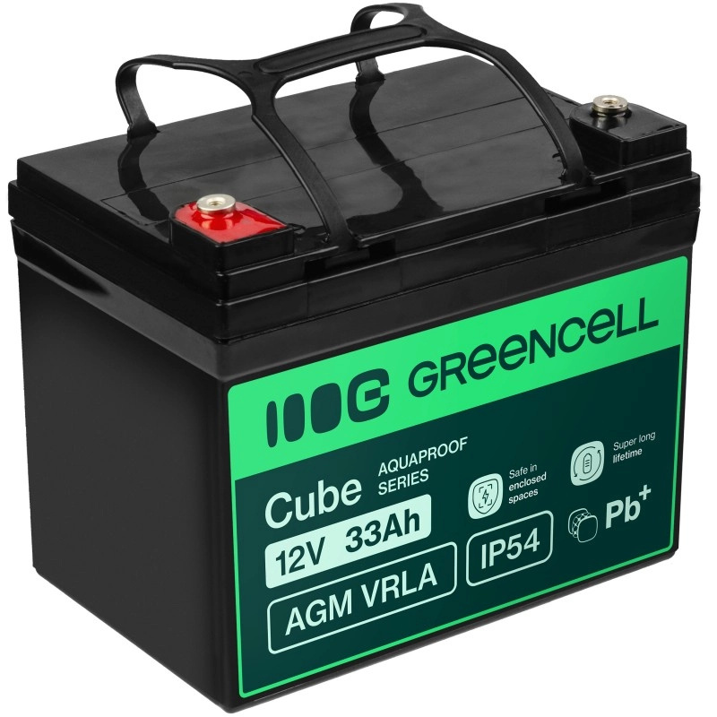 Akumulátor GREENCELL Cube AGM VRLA 12V 33Ah IP54