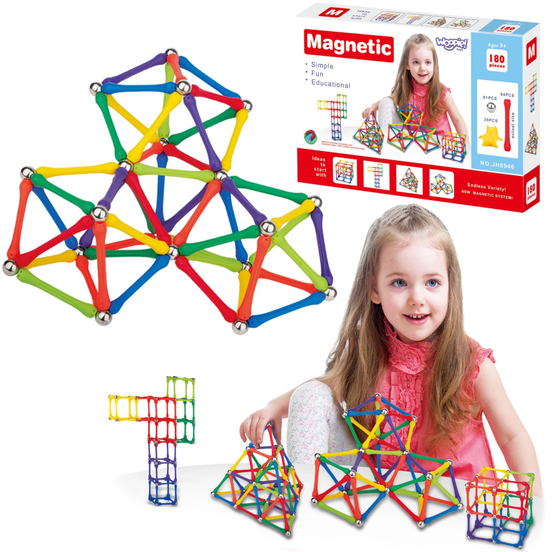 Magnetické stavební bloky Woopie Kreativní puzzle 180 ks