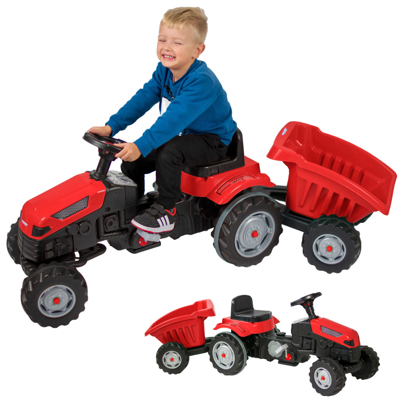 Traktor na pedály Farmer GoTrac Maxi s přívěsem Tichá kola