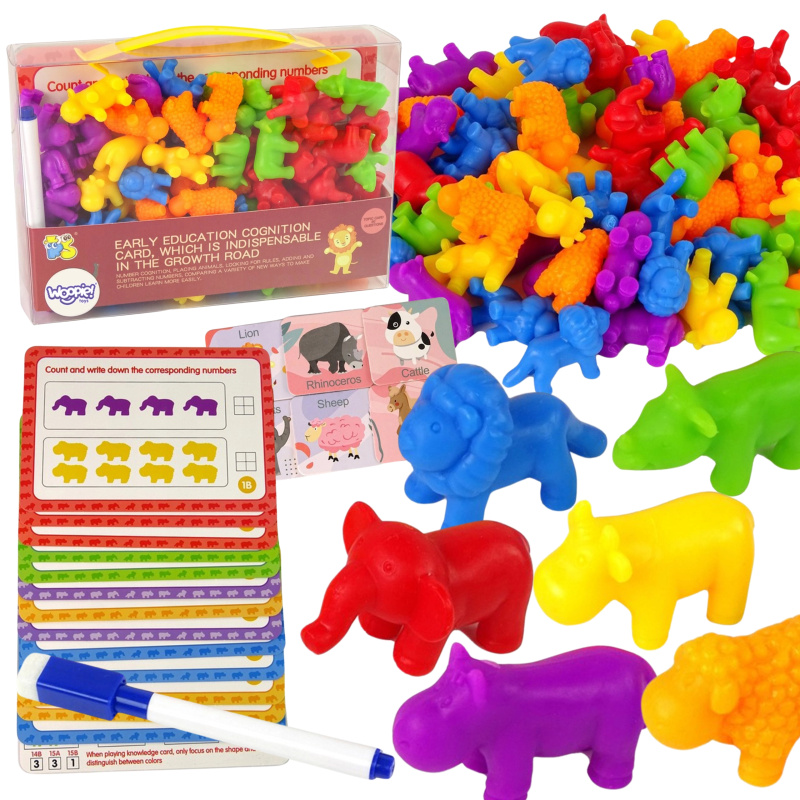 Woopie dětská vzdělávací sada na počítání Montessori třídicí zvířat