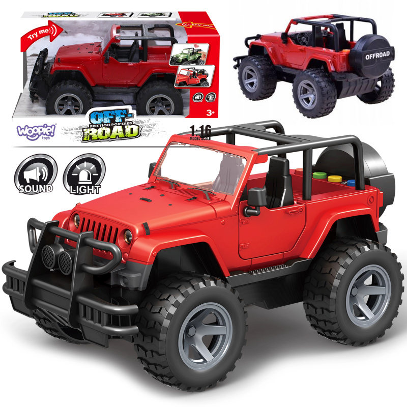 Terénní auto jeep s efekty zvuku a světla
