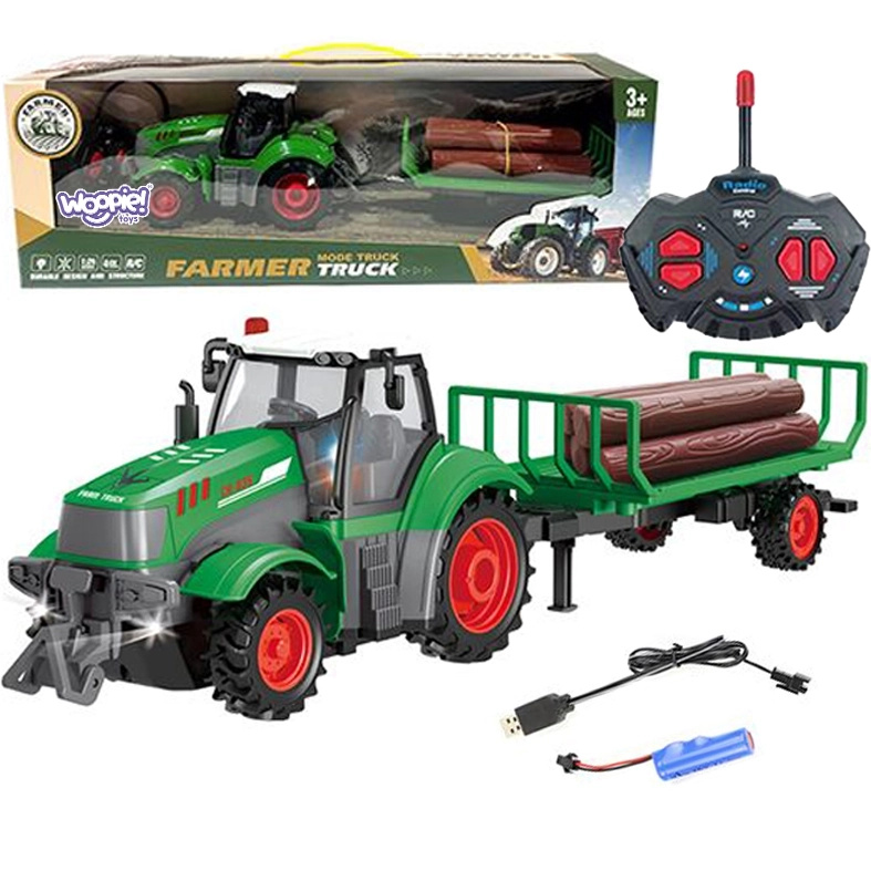Traktor s přívěsem na dálkové ovládání 1:24