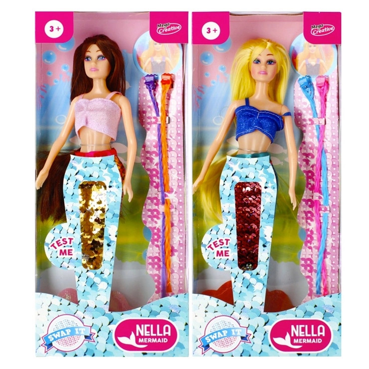 Panenka mořská víla s flitrovým ocasem 30 cm