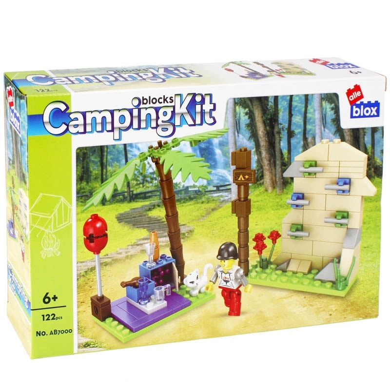 Stavebnice kempování – lezecká stěna a minifigurka, 122 dílků