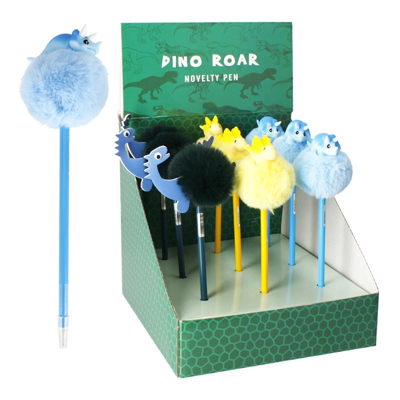 Kuličkové pero s dinosaurem s chlupatým pomponem