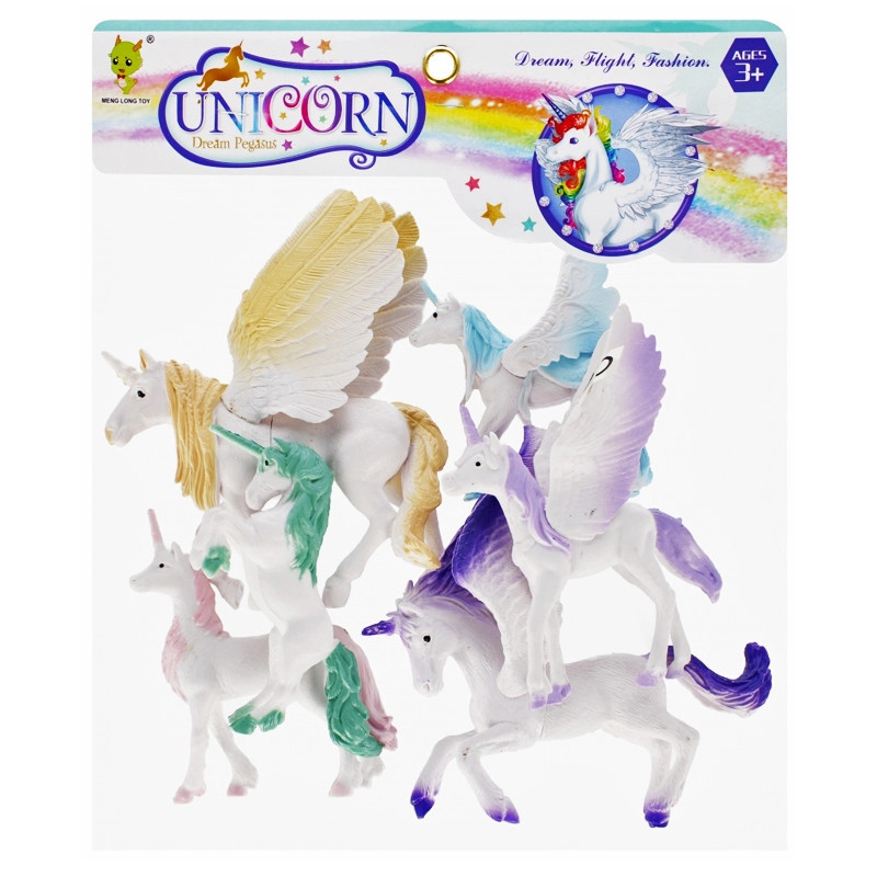 sada jednorožci 28 × 28 cm (6 figurek)