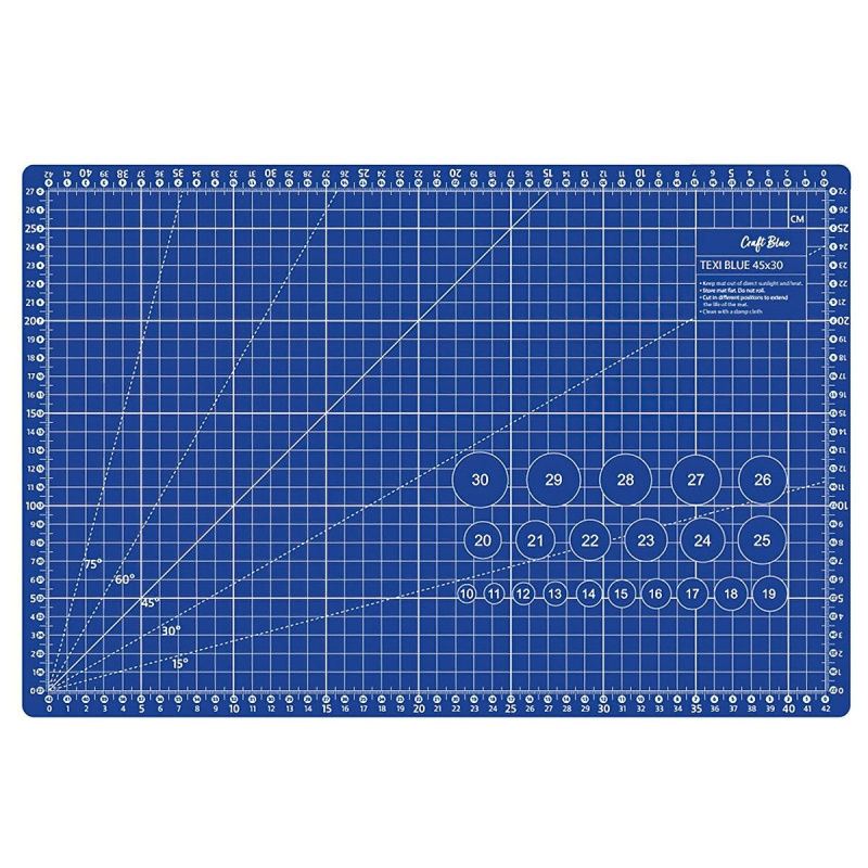 STRIMA Řezací podložka na látky, patchwork TEXI BLUE S, samosvorná, modrá, 45x30cm, vel. S , tloušťka 3mm