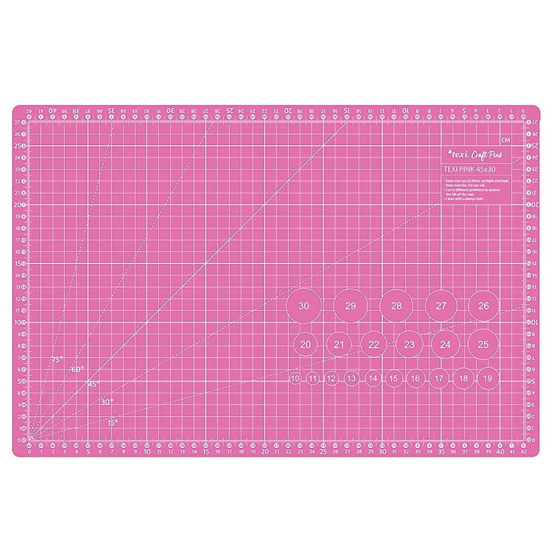 STRIMA Řezací podložka na látky, patchwork TEXI PINK S, samosvorná, růžová, 45x30cm, vel. S , tloušťka 3mm