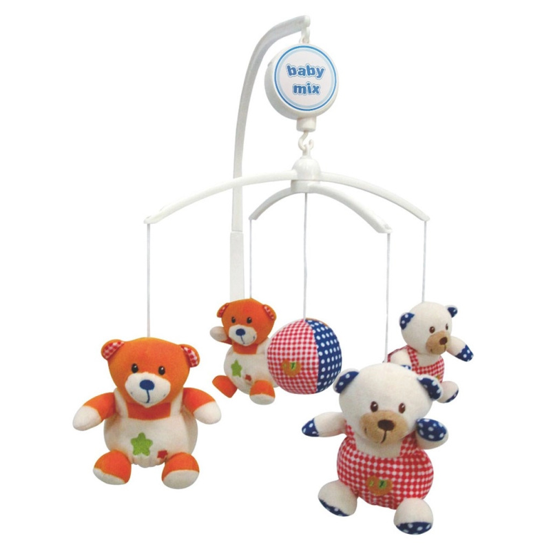 Kolotoč nad postýlku s plyšovými medvídky BABY MIX