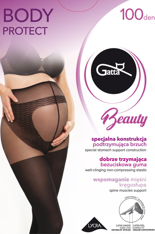 Těhotenské punčochové kalhoty BODY PROTECT - 100 DEN - GATTA nero 2-S