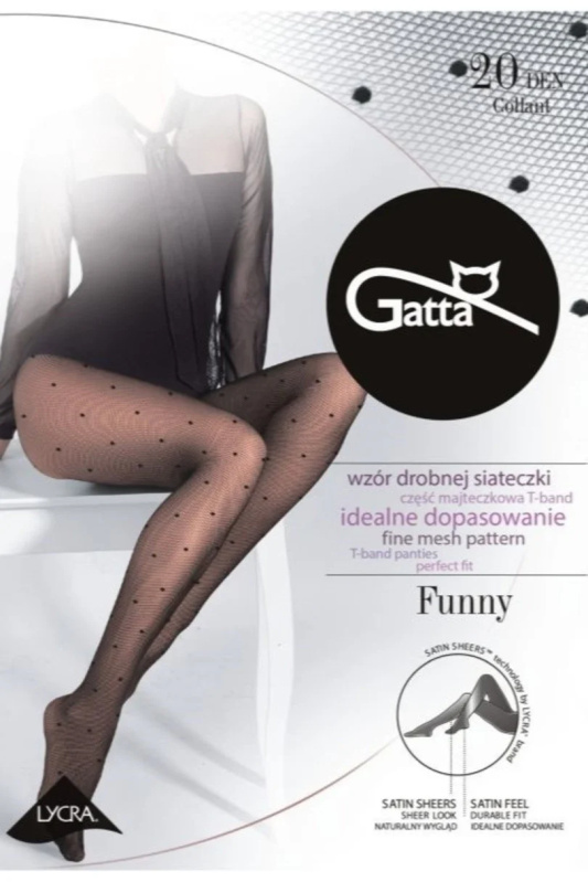 FUNNY - 05 DÁMSKÉ PUNČOCHOVÉ KALHOTY LYCRA-5 NERO 5-XL