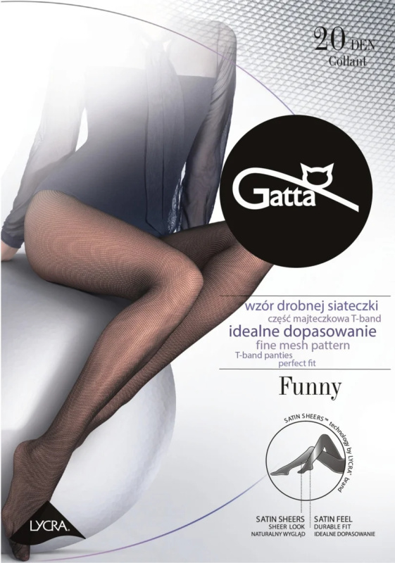 Dámské matné punčochové kalhoty FUNNY - Lycra, 20 DEN nero 3-M