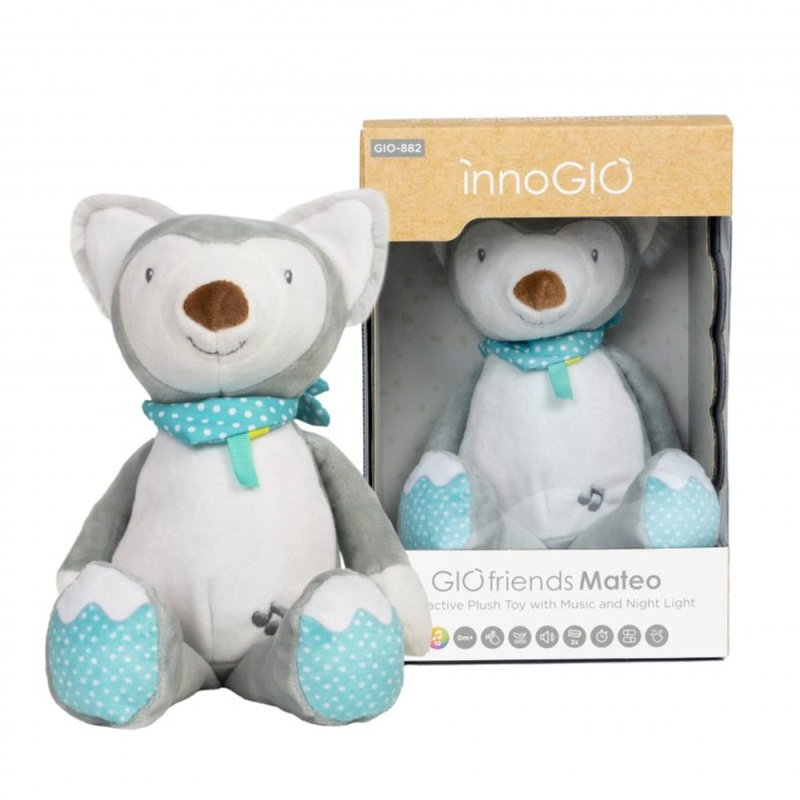 innoGIO GIOfriends Interactive Plush Toy usínáček s melodií Mateo 1 ks