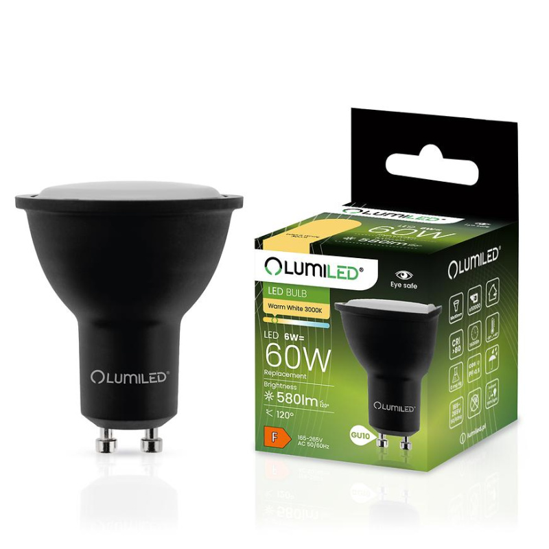 Žárovka Led GU10 6W 830 580LM FR 120D BK 3000