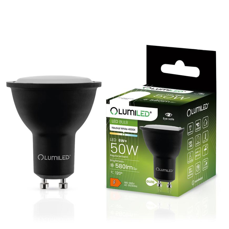 Žárovka Led GU10 6W 840 580LM FR 120D BK 4000