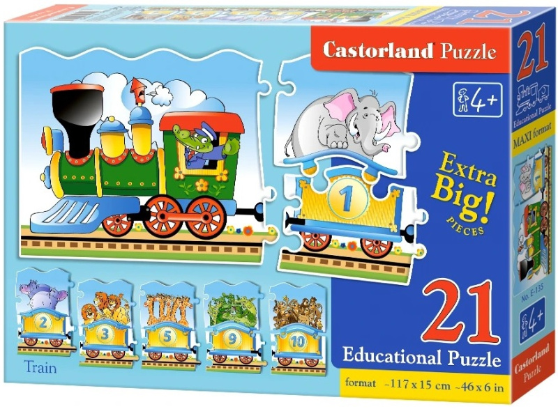 Castorland Učíme se čísla 1-10 Vláček 21 dílků