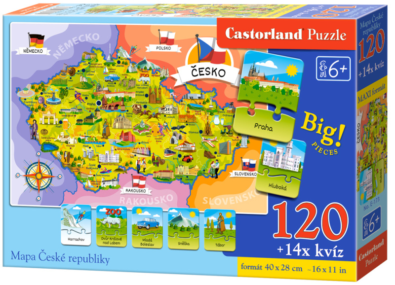 SMT Puzzle mapa ČR 120 dílků
