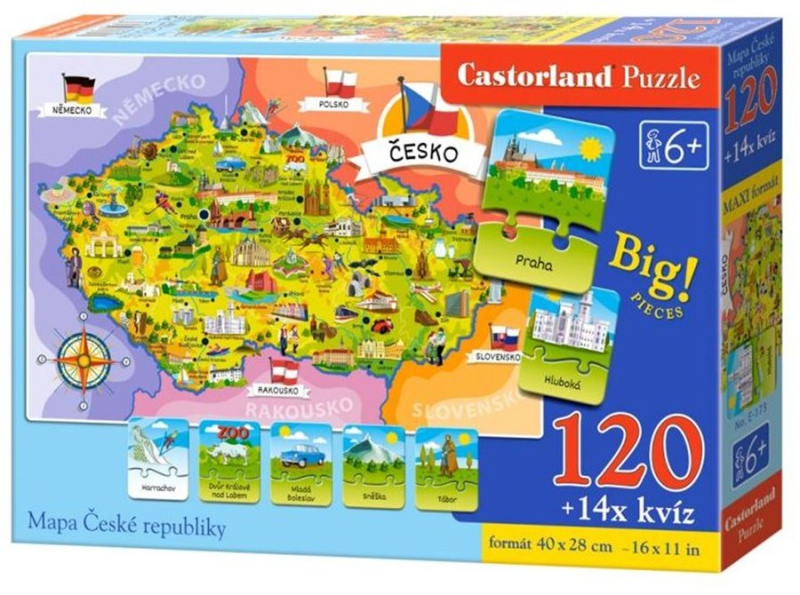 SMT Puzzle mapa ČR 120 dílků