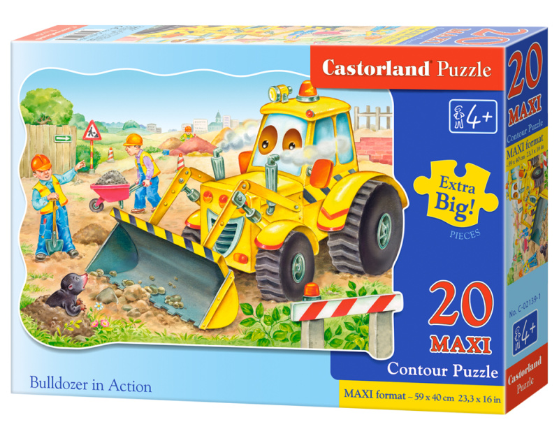 Puzzle Bagr v akci MAXI 20 dílků