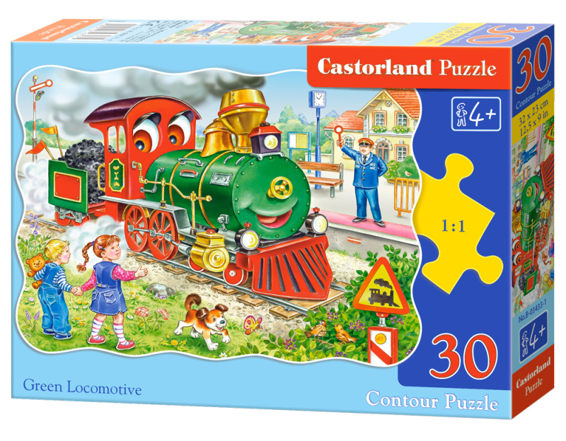 Castorland Zelená lokomotíva 30 dílků