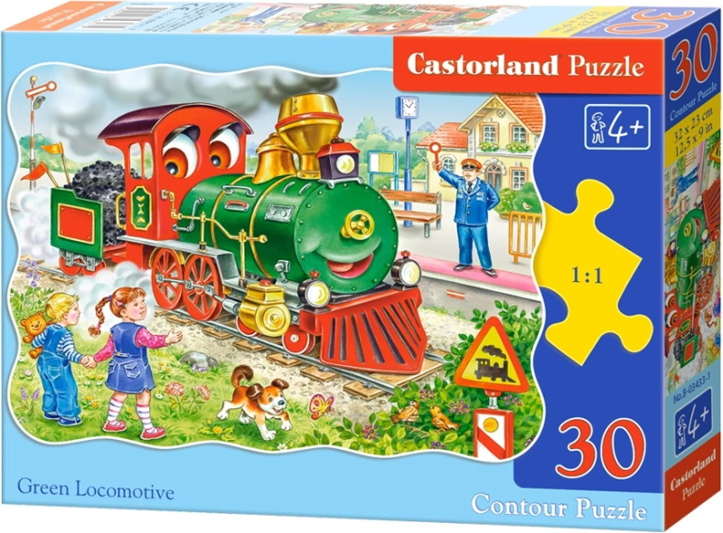 Castorland Zelená lokomotíva 30 dílků