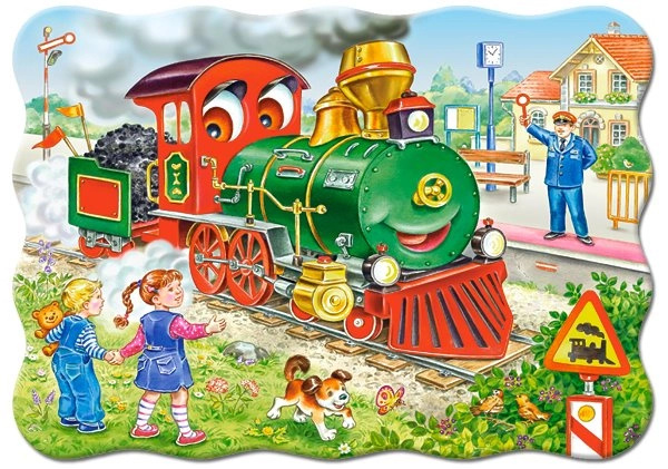 Castorland Zelená lokomotíva 30 dílků