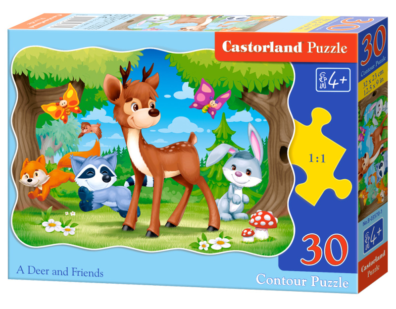 Puzzle Jelen a Přátelé 30 Dílků