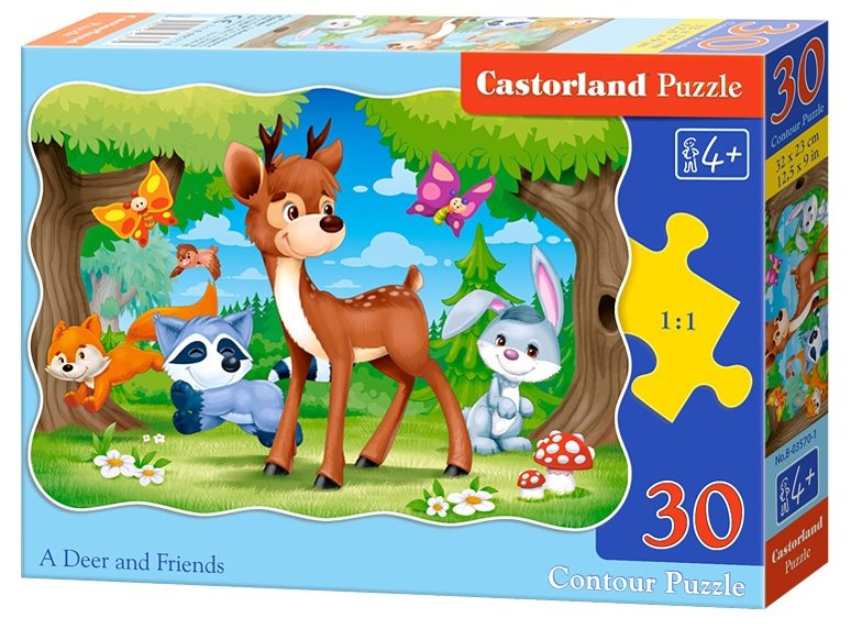 Puzzle Jelen a Přátelé 30 Dílků