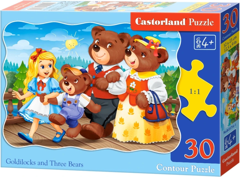 Puzzle 30 kostek Zlatovláska a tři medvědi