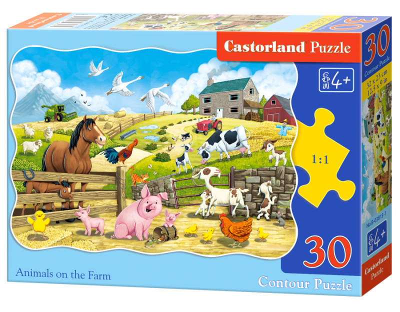 Puzzle Zvířátka na farmě 30 dílků CASTORLAND