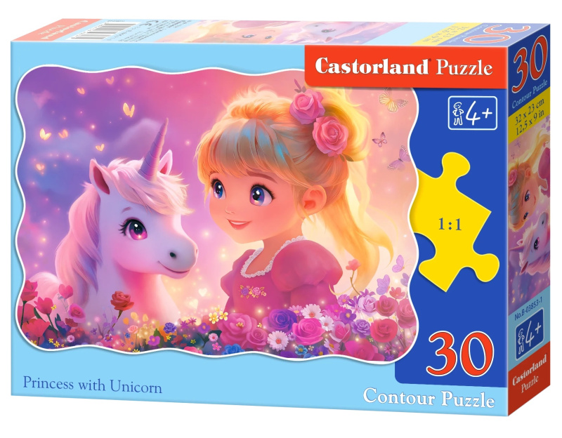 Puzzle Princezna s jednorožcem 30 dílků CASTORLAND