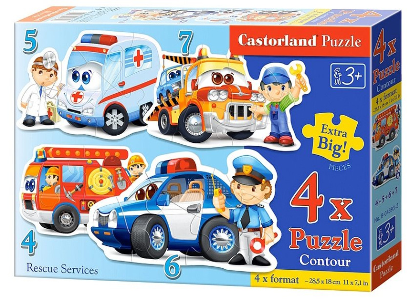Puzzle Castorland 4v1 (4,5,6,7 dílků) - Integrovaný záchranný systém