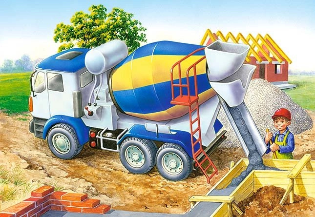 Puzzle Domíchávač na stavbě 60 dílků