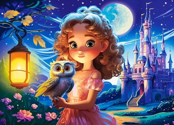 CASTORLAND Puzzle Princezna a sova 120 dílků