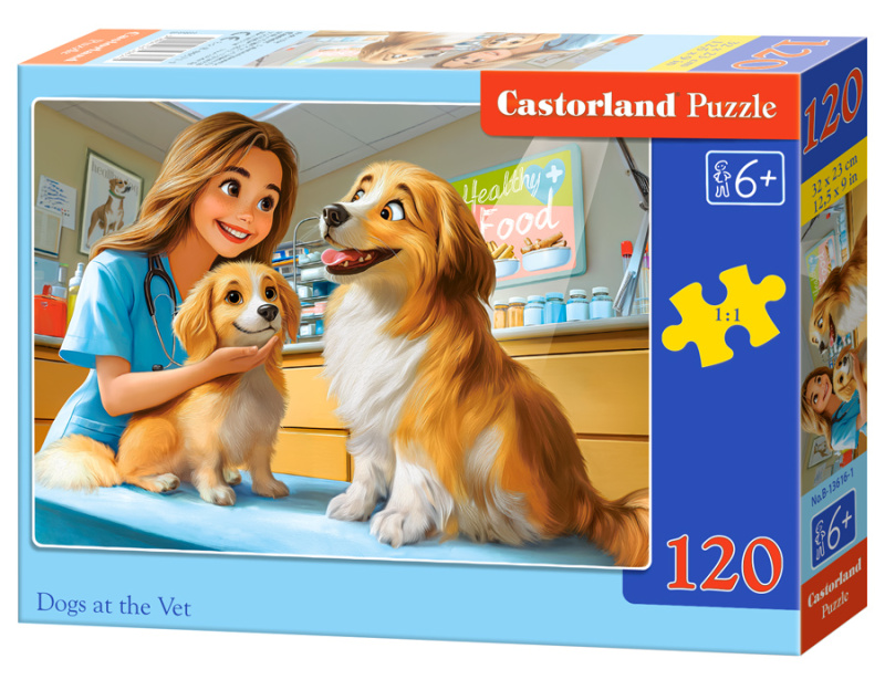 Castorland puzzle Pejsci u veterináře 120 dílků