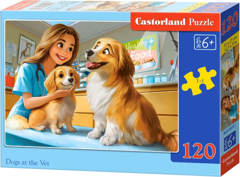 Castorland puzzle Pejsci u veterináře 120 dílků