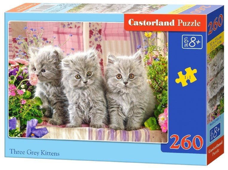 Puzzle 260 dílků Three Grey Kittens