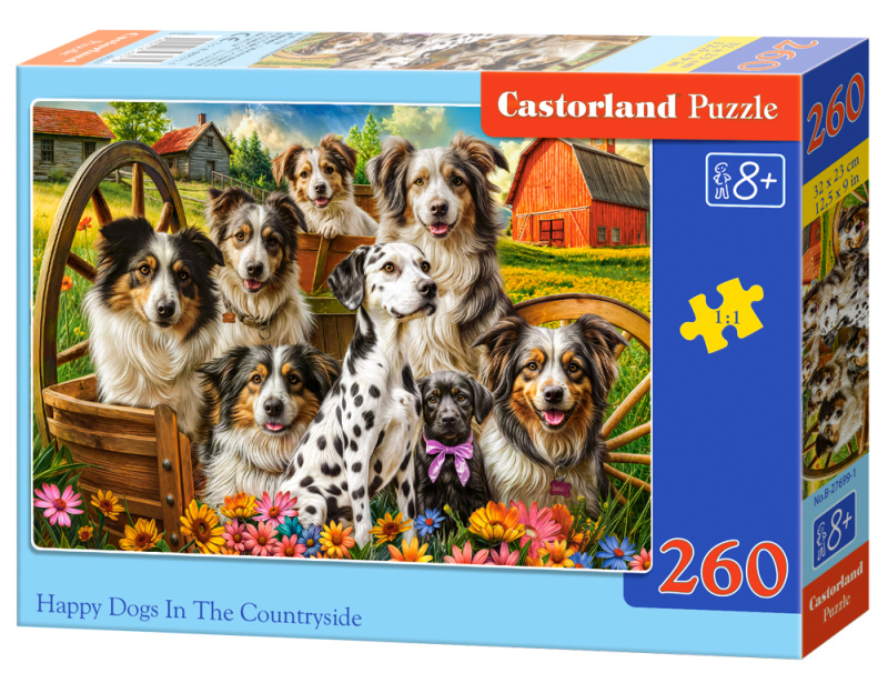 Puzzle šťastní psi na venkově 260 dílků