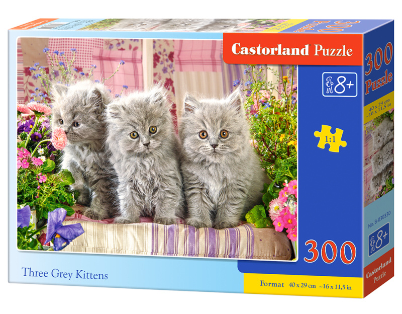 Puzzle 300 dílků Tři šedá koťátka