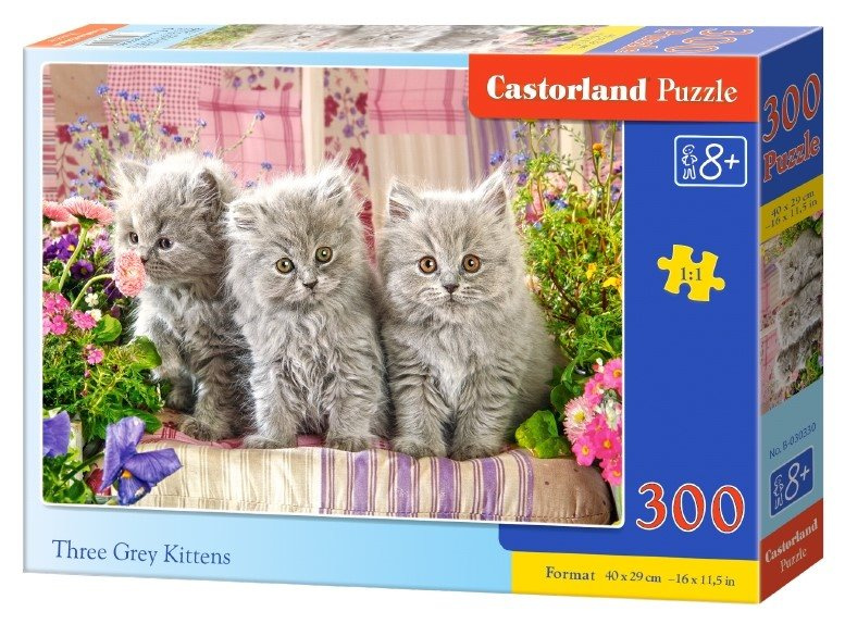 Puzzle 300 dílků Tři šedá koťátka