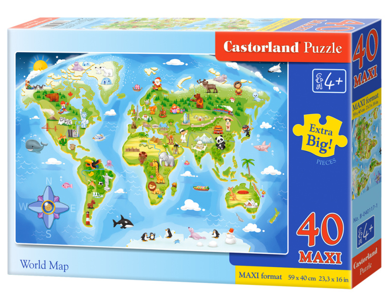 Castorland Obrázková mapa světa 40 dílků