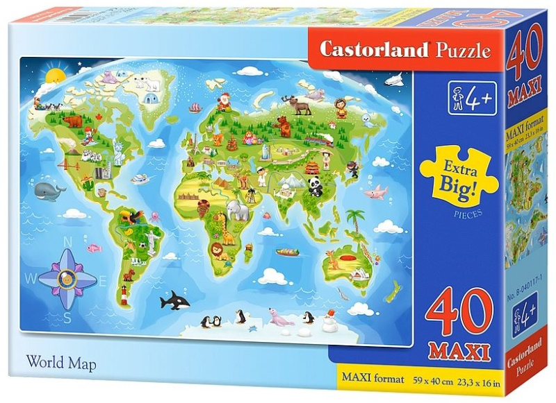 Castorland Obrázková mapa světa 40 dílků
