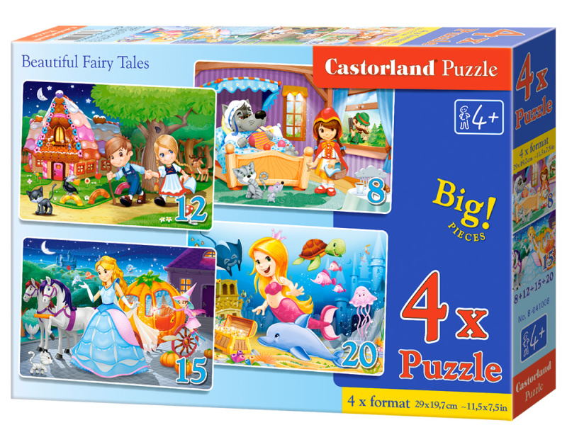 Puzzle Castorland 4v1 (8,12,15,20 dílků) - Krásné pohádky