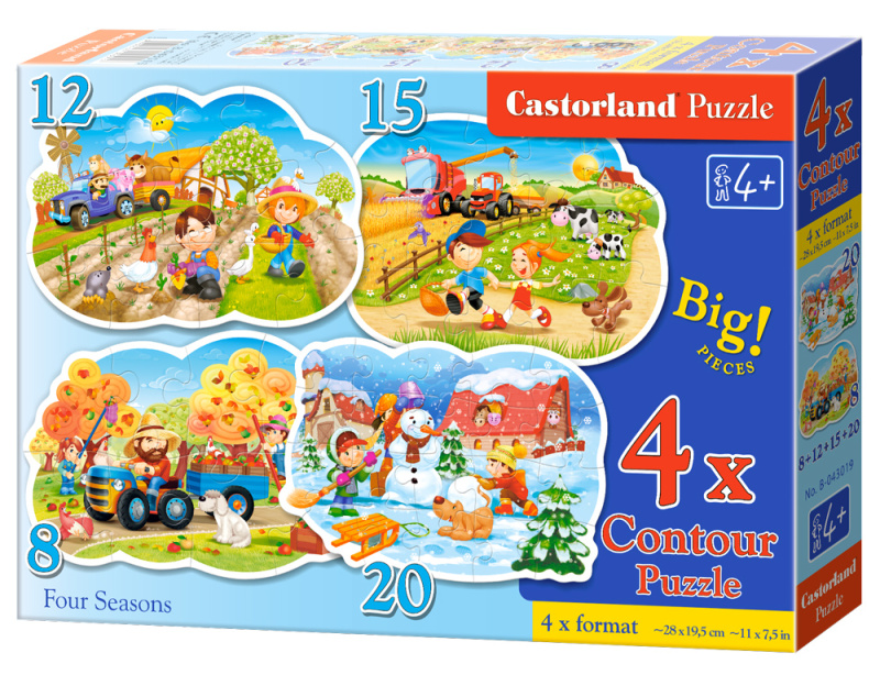Puzzle Castorland 4v1 (8,12,15,20 dílků) - Čtyři období