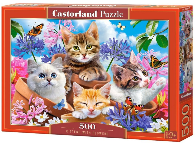 Castorland Koťátka s květinami 500 dílků