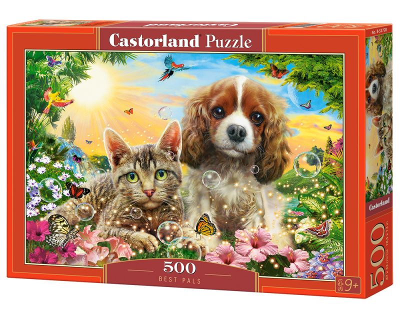 Puzzle 500 prvků Nejlepší přátelé kočka a pes