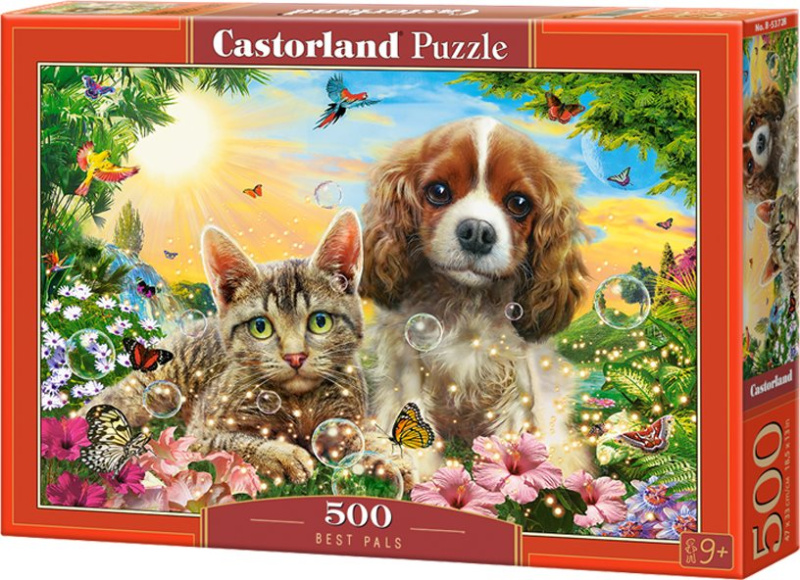 Puzzle 500 prvků Nejlepší přátelé kočka a pes