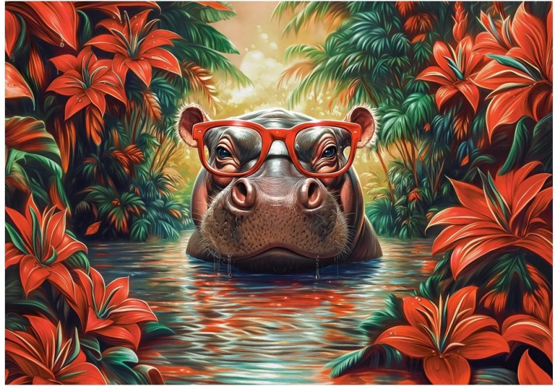 Puzzle Hroší odpočinek 500 dílků CASTORLAND